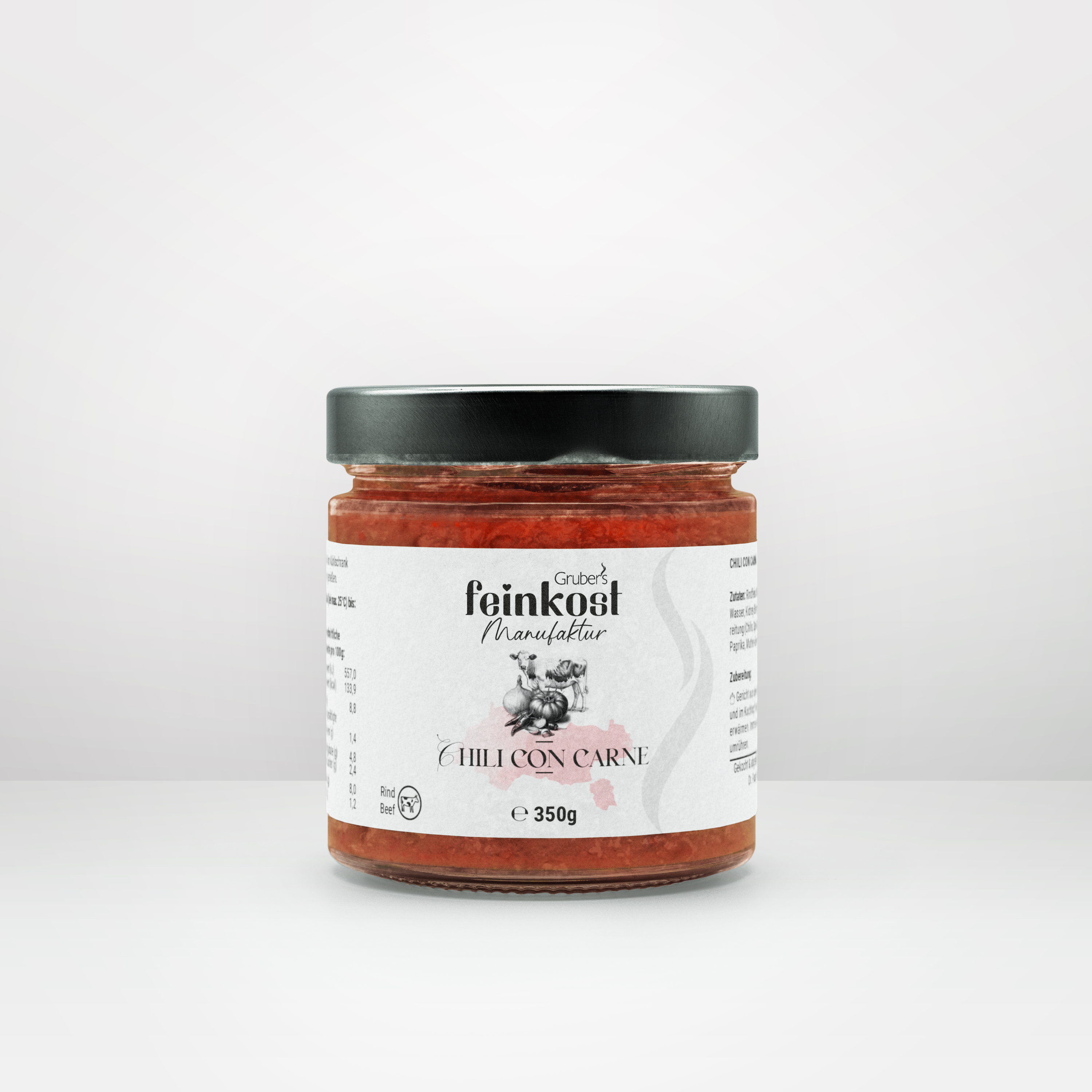las mit 350 g Chili con Carne von Gruber’s Feinkost, herzhaft und würzig